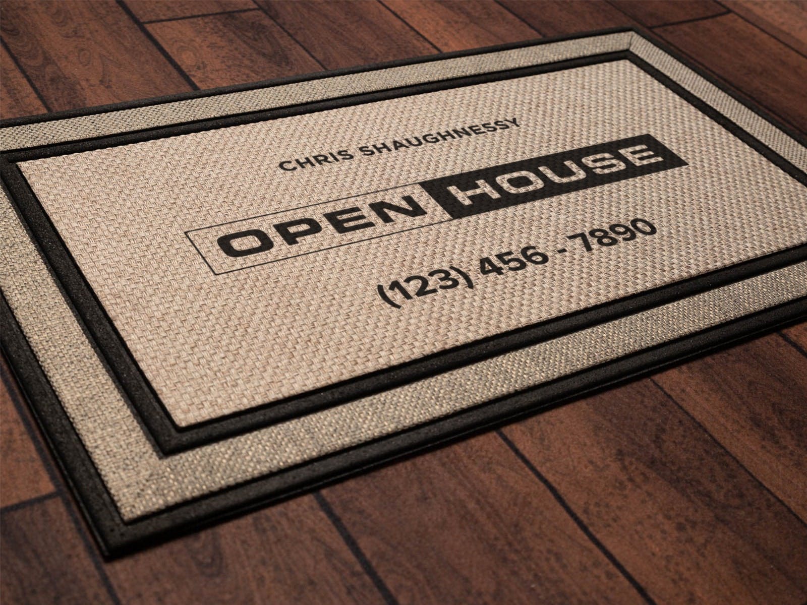 Open House Mat, contemporary style - real estate agent doormat welcome mat - Personalized Real Estate Agent gift - Image 2